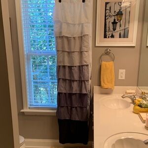 Chic Layered Shower Curtain in Black, Gray, and White